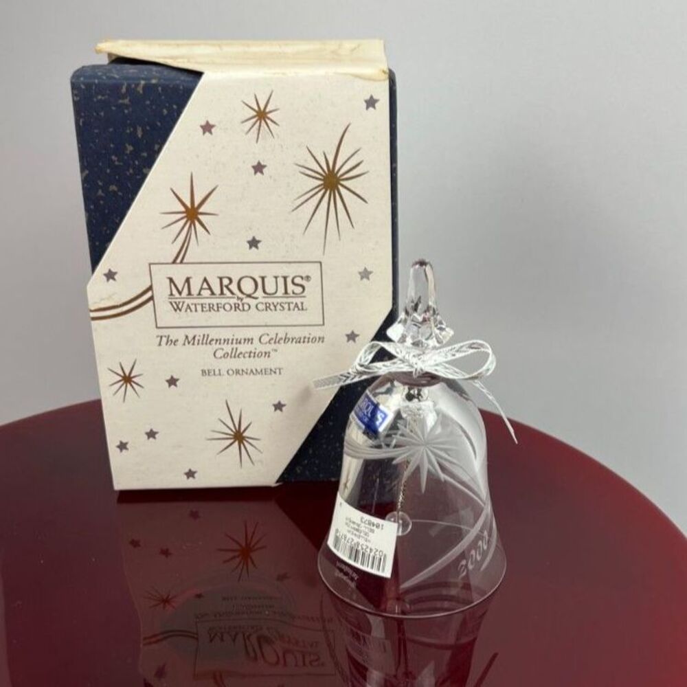 2000 Marquis Waterford Crystal Millennium Celebration Bell Ornament Old Stock